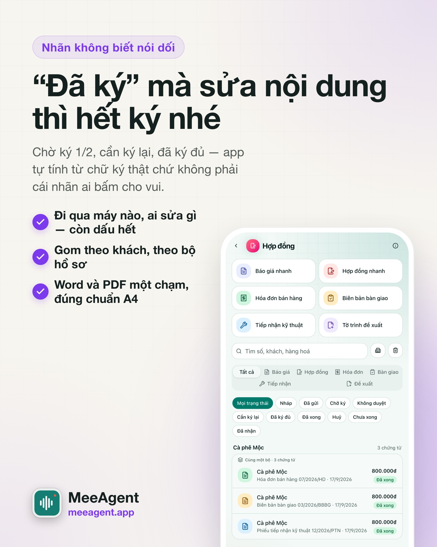 Nhãn không biết nói dối: “Đã ký” mà sửa nội dung thì hết ký nhé
