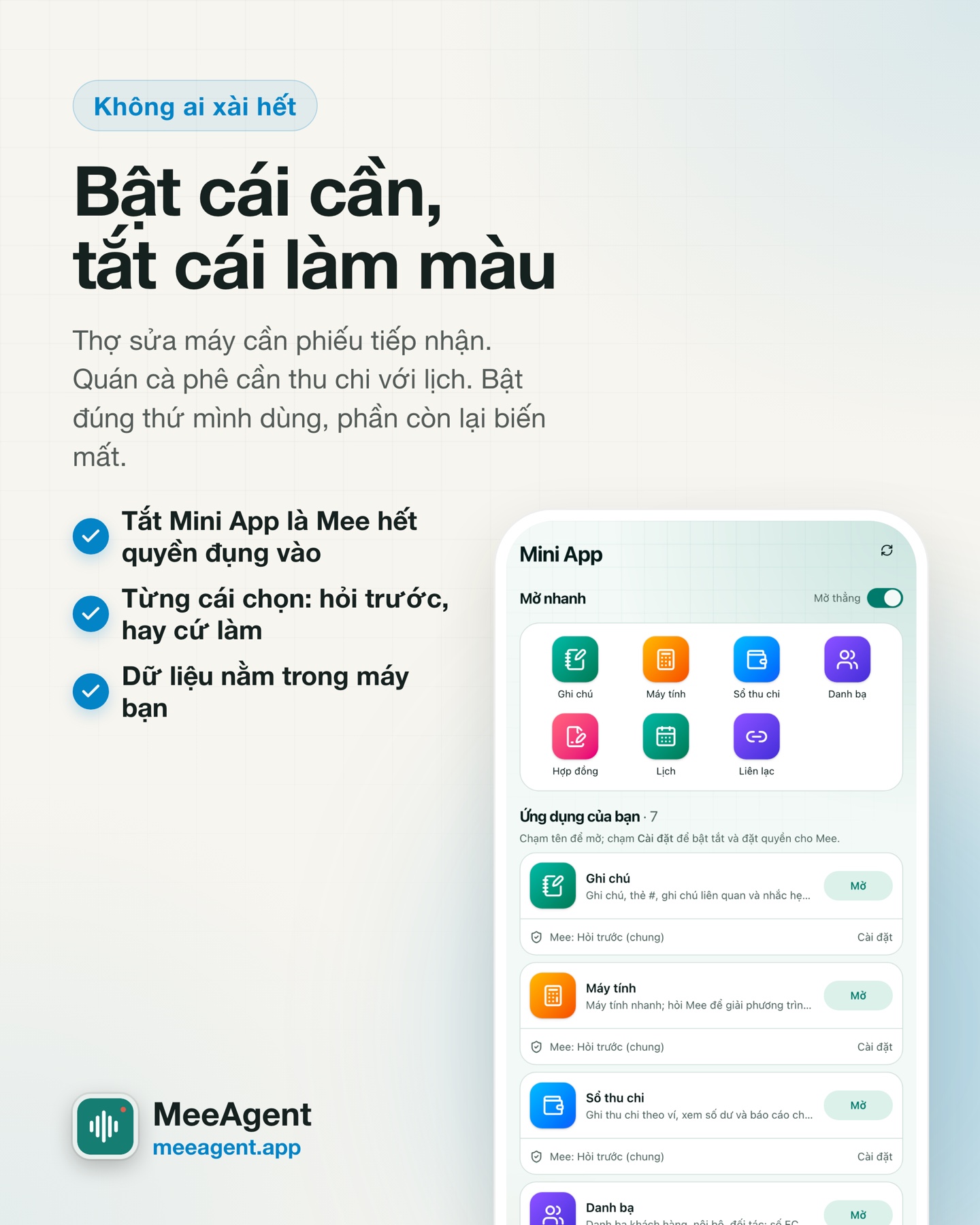Không ai xài hết: Bật cái cần, tắt cái làm màu